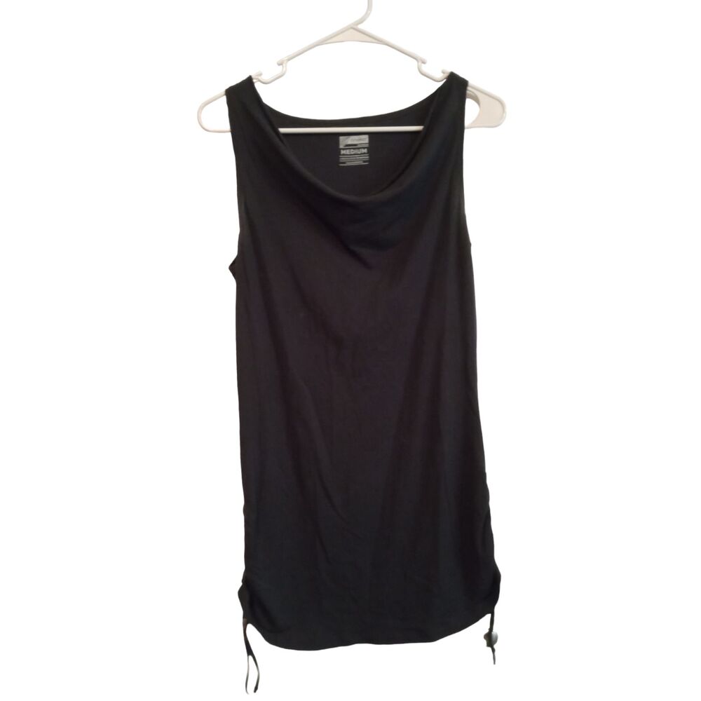 New Balance Aneka Black Ruched Cowl Neck Athletic Tank Top Size Medium